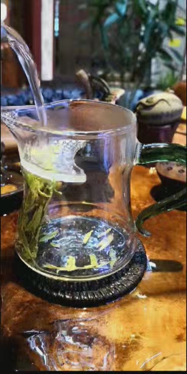 加厚玻璃月牙公道杯绿茶公道杯琉璃把公道杯