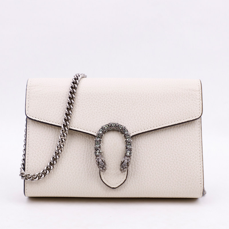 【二手95新】古驰/gucci 女包 白色酒神链条包 sss619