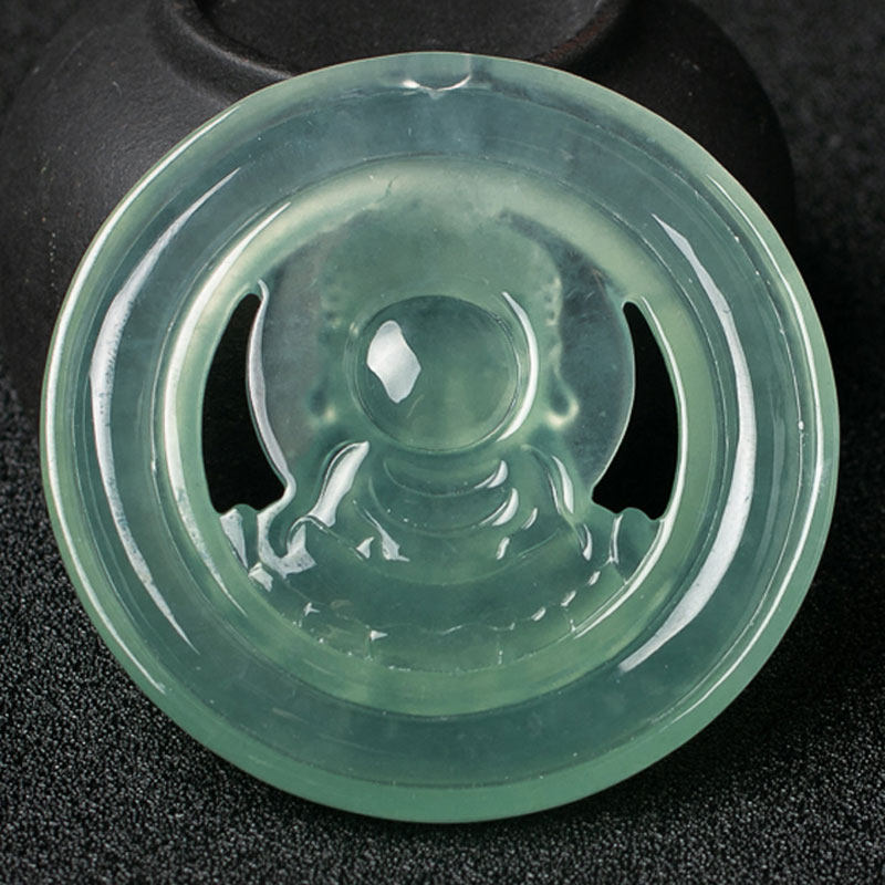 [源头好货-四会]老坑冰晴种翡翠a货宝宝佛挂件41.39g