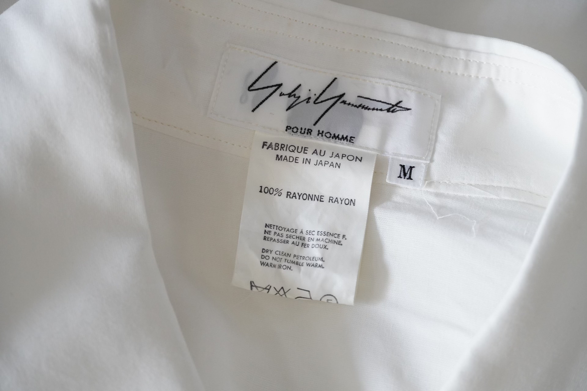 Yohji Yamamoto 1992SS Bullet Hole Shirt — label