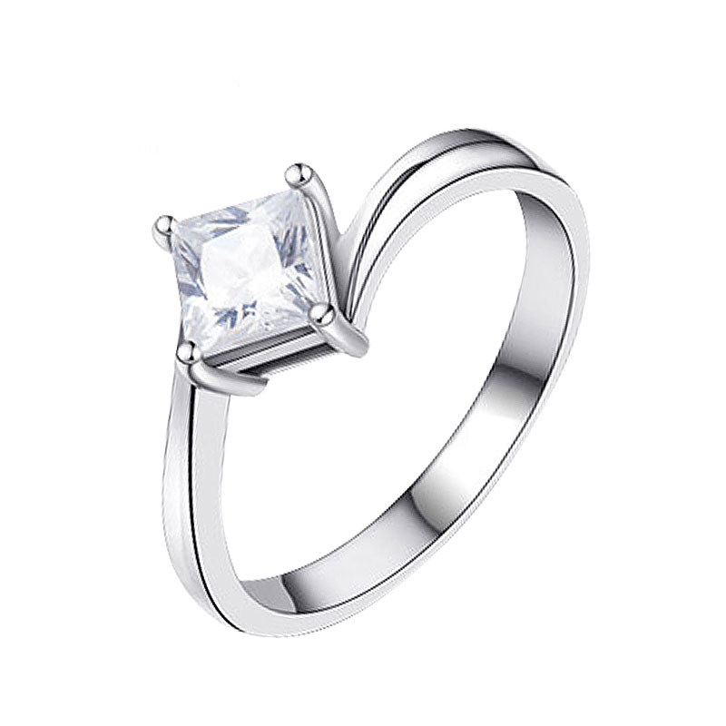 [双证书保障]gia 80分 h色 vvs2净度 公主方钻石赠定制戒托wk