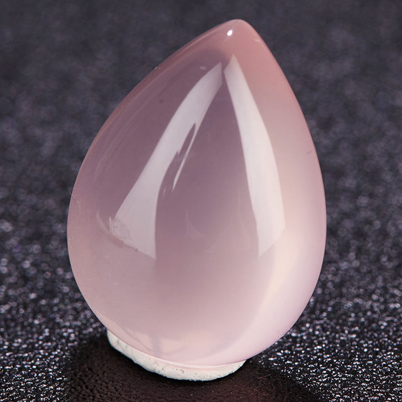 【1元起拍 无保留价】25.35克拉 水滴形粉晶裸石戒面 支持定制
