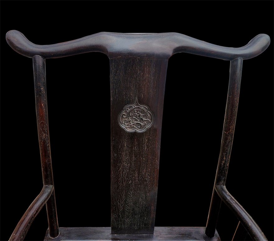 【明清风格陈设】旧藏-黑檀官帽椅b147