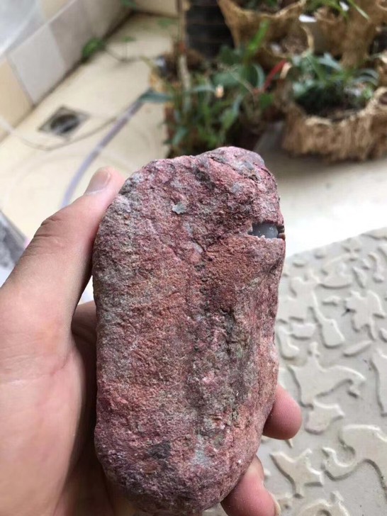 y0735公斤木那杨梅皮敲口料开窗糯冰种水料冰味