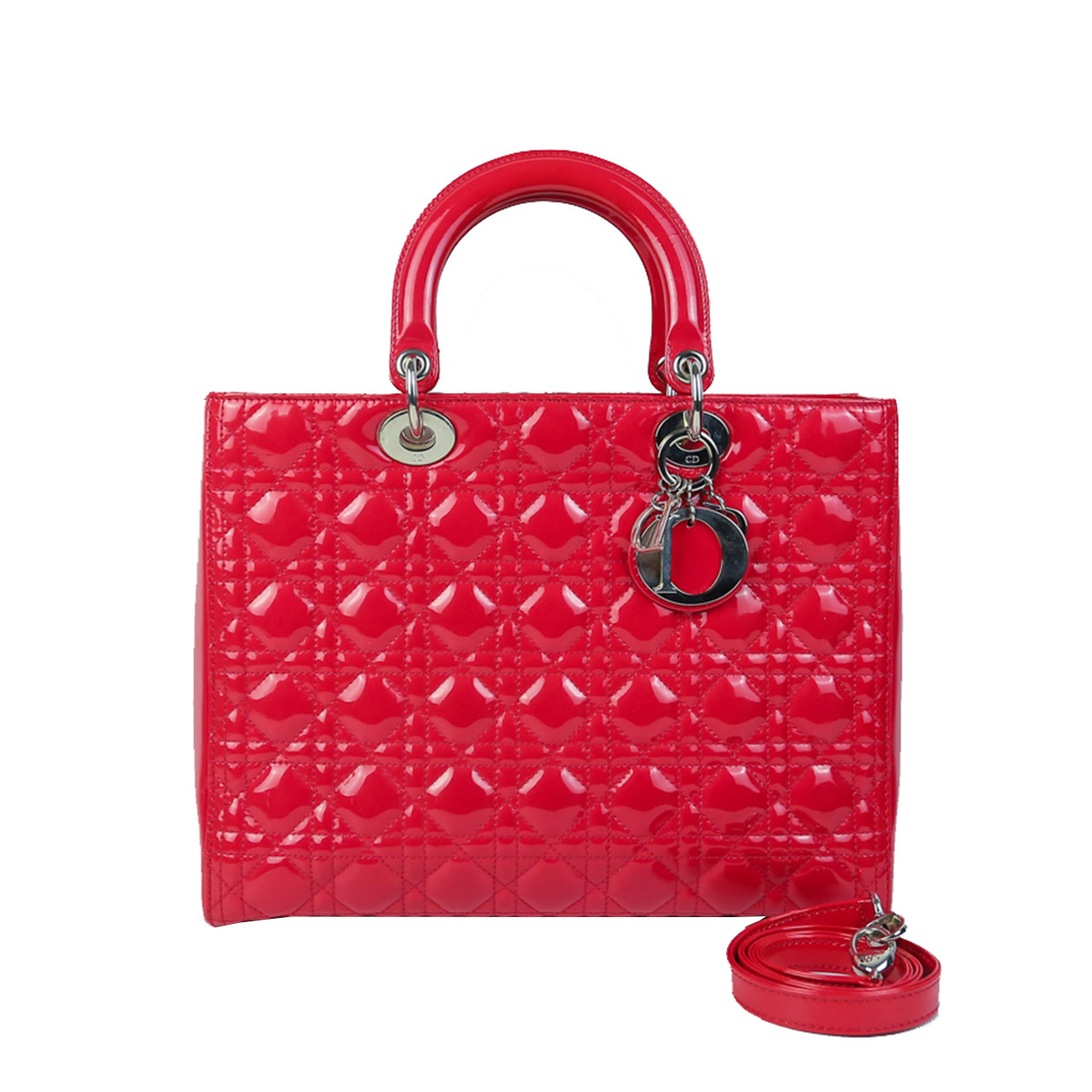 [9.0新]迪奥dior女士红色七格手提单肩戴妃包deb1911135