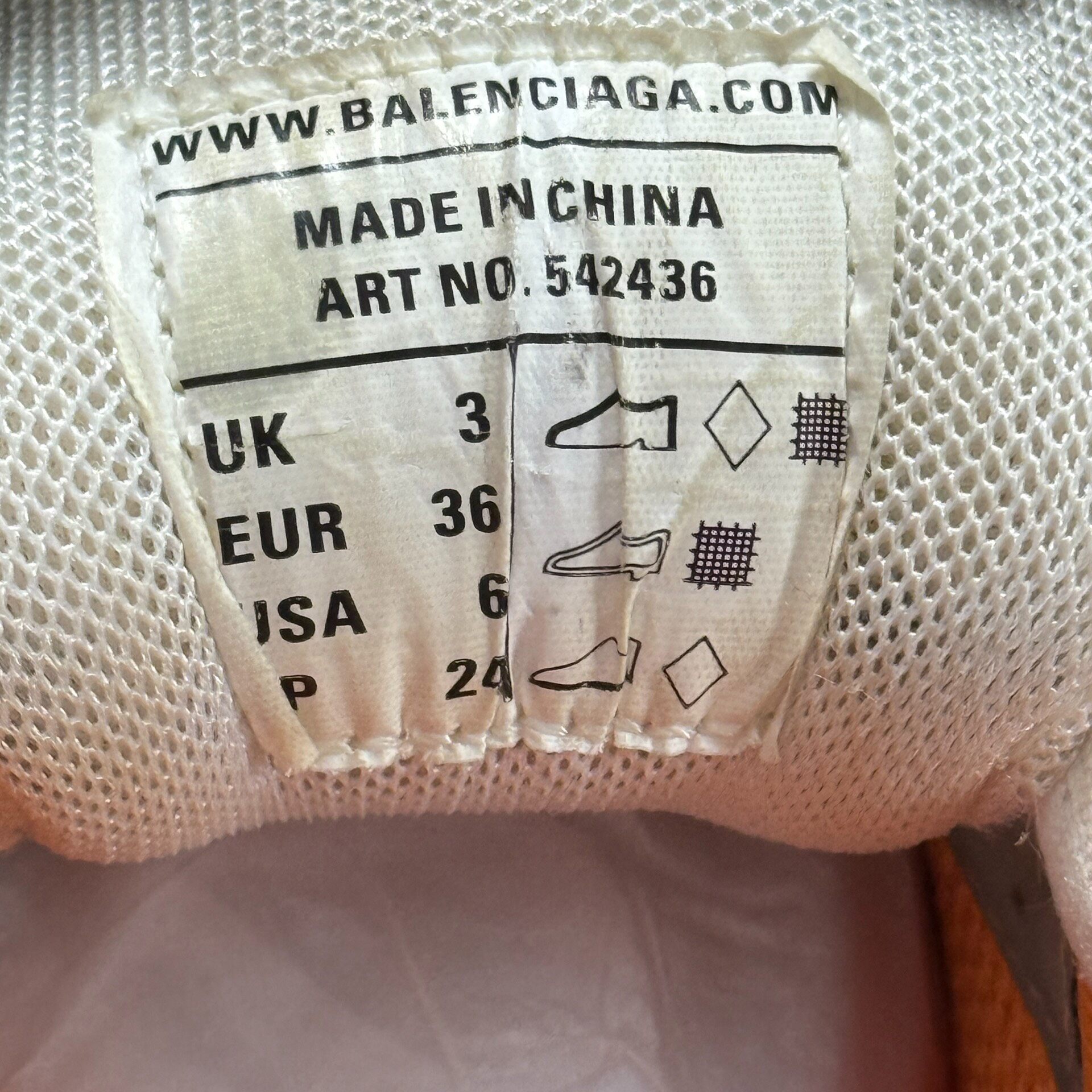 Balenciaga Track1.0 White Orange Dad Shoes — label