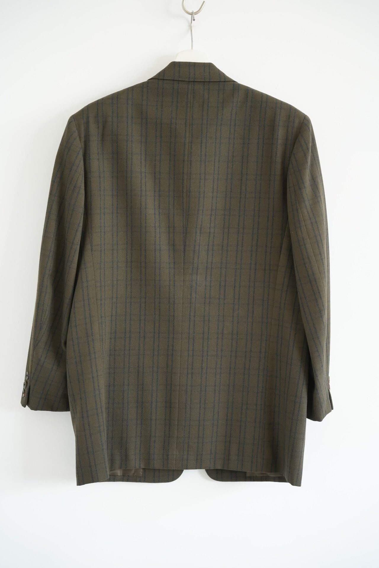 Yohji Yamamoto 80s Olive Check Blazer — front