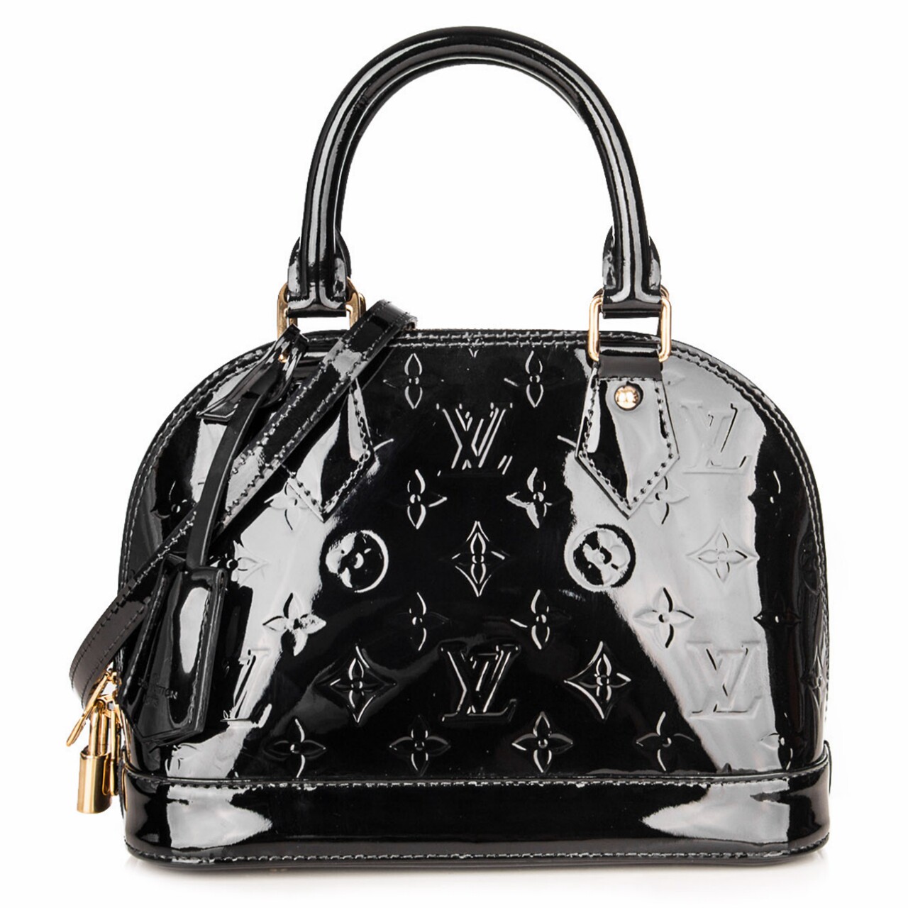 [无保留价][9.5新]路易威登lv女士alma贝壳bb漆皮手提单肩包zyh