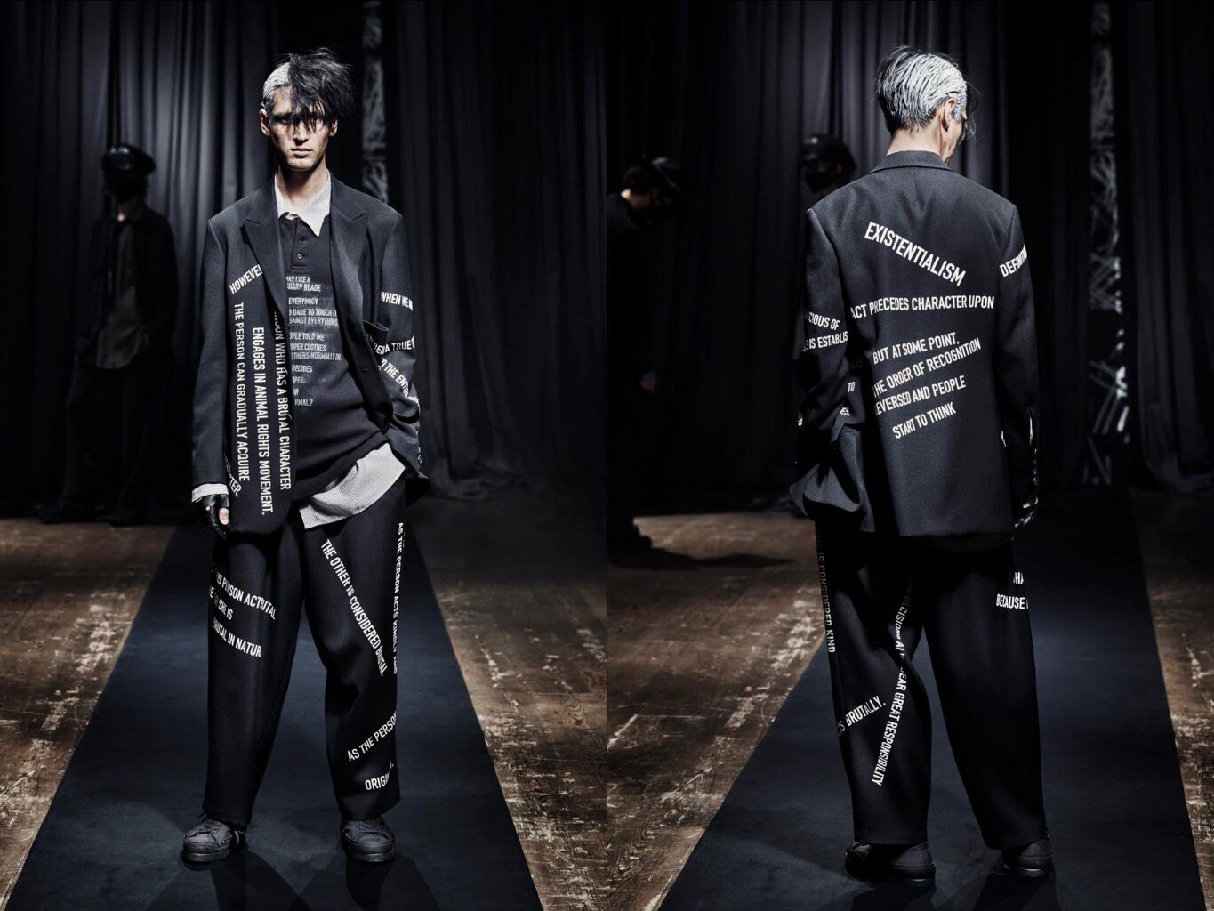 Yohji Yamamoto 21AW Slogan Blazer — detail