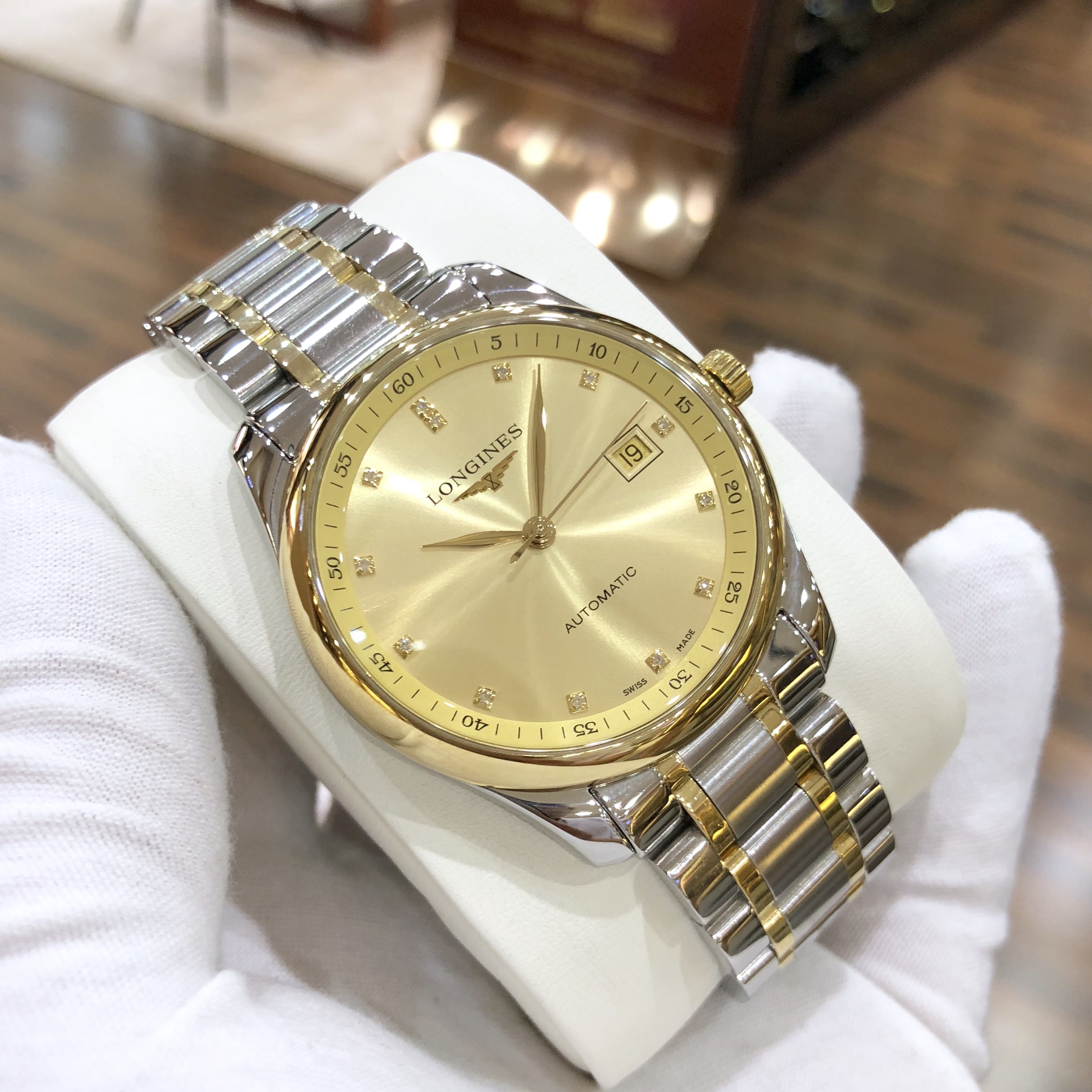 [拍下立减200元][9.5新]浪琴手表男表制表传统18k黄金间金机械表