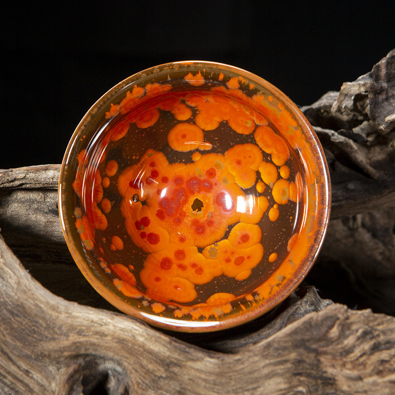 【火凤凰束口盏】 口径8.5cm 建阳建盏瓷器 礼盒 证书 90%相似