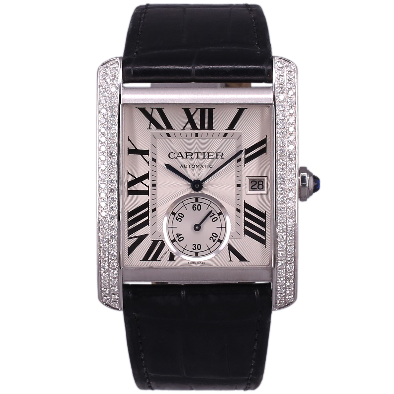 [明星同款][9.5新]卡地亚手表男 坦克系列自动机械w5330003后镶钻