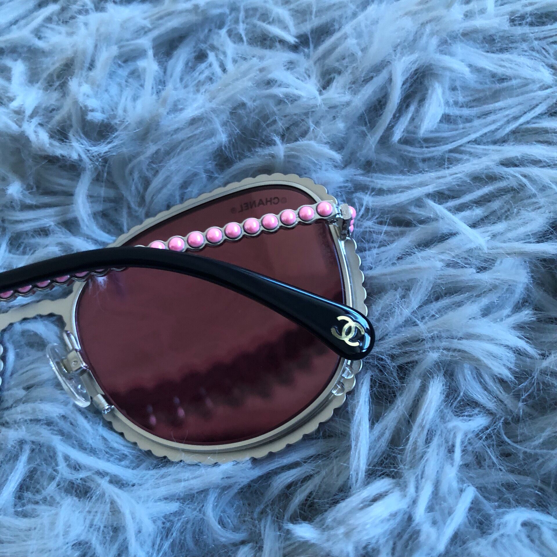 Chanel Pink Pearl Sunglasses — label