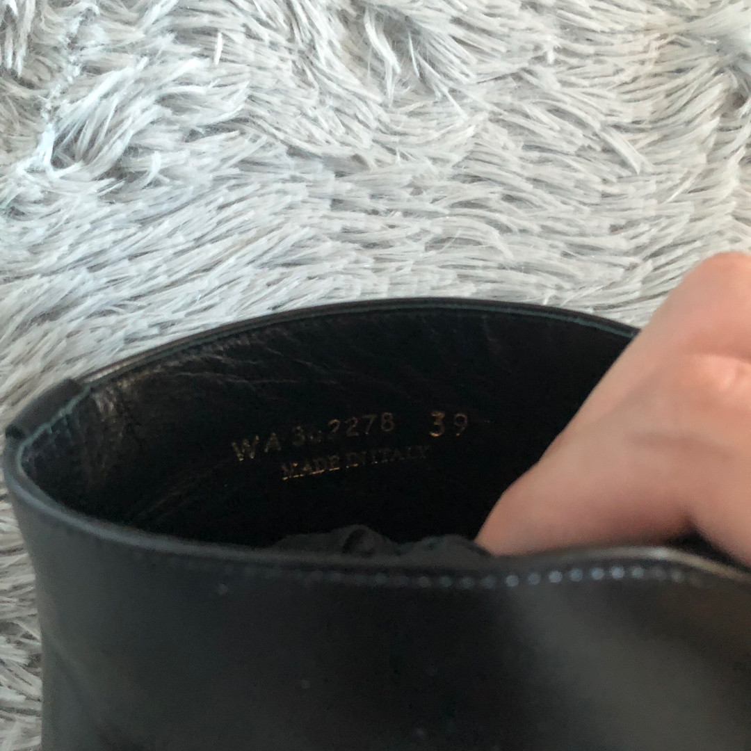 Saint Laurent 14FW Runway High-Top Shoes — label