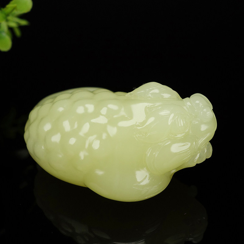 【玉乡精选】李刚作品和田玉黄玉金蟾敛财挂件吊坠61.39g