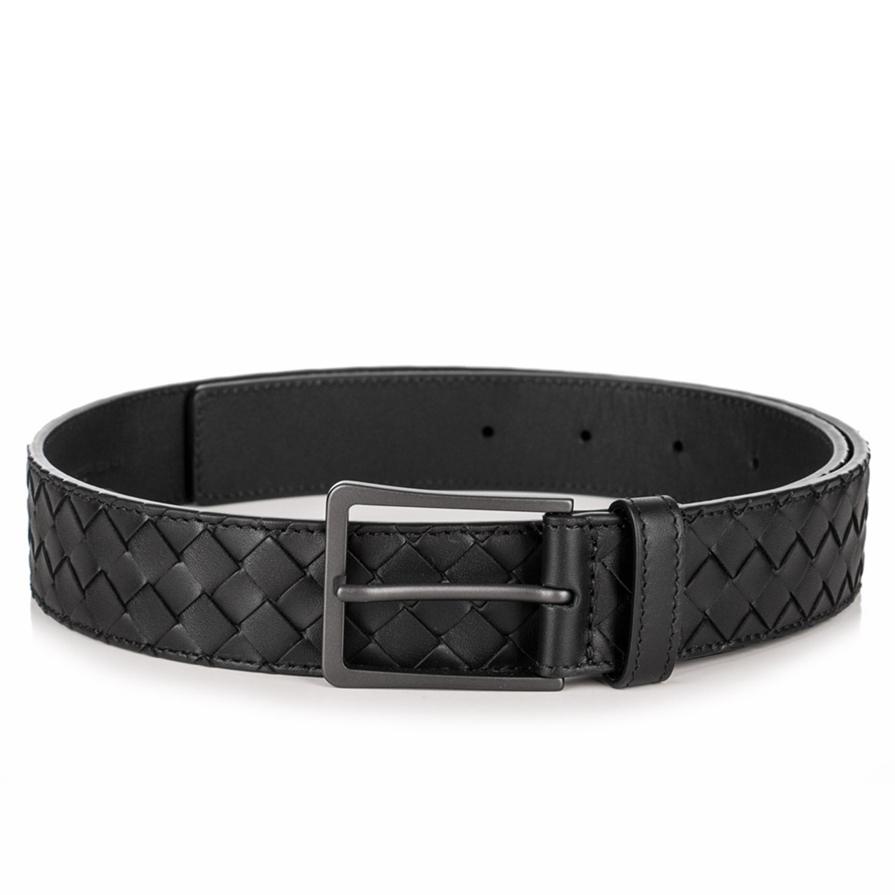 [9.9新]葆蝶家bv男士95#编织牛皮皮带未使用