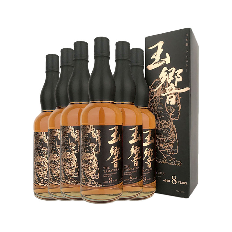 6瓶 日本玉郷音玉响8年纯麦威士忌原瓶进口商务宴会送礼收藏700ml
