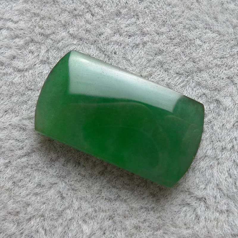 【品质臻品】拍卖天然a货老坑冰糯种阳绿满绿男士马鞍戒面2.15g