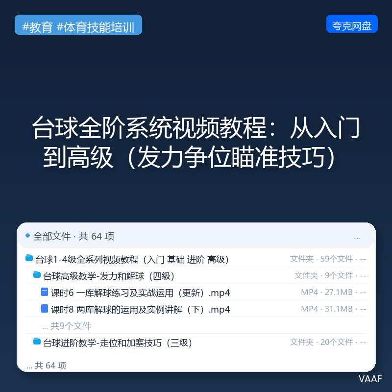 【自动发货】花了9800买的台球1-4级系统视频教程，入门基