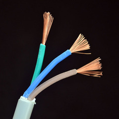 家用电线电缆线 0.75平方国标铜芯 多股三芯电源线 3元1米