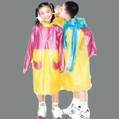 天堂儿童雨衣高弹珠光膜背囊式学生装雨披G002儿童拼色