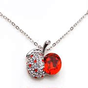 Mail new Korean version of smile package Apple rhinestone pendant Necklaces Pendants Jewelry Accessories female ornaments