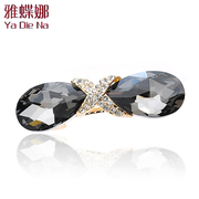 Ya na Korea small hairpin rhinestone clip bow card Crystal cross clamp Q0215