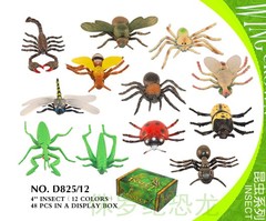 疯抢！外贸精品超仿真12昆虫模型玩具套装瓢虫蜻蜓甲虫蝎子蜘蛛等