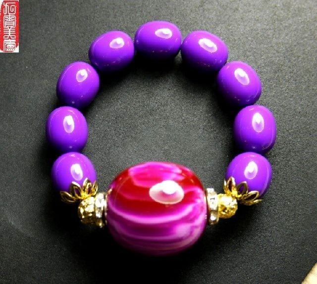 中东古董蜜蜡紫配玫瑰雪山手串女手链散珠特价手链