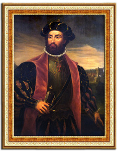 装饰画有框画世界名人书房挂画书画板画像广告画瓦斯科达伽马