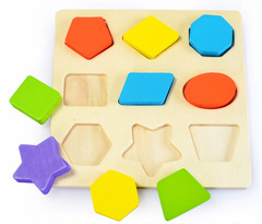 新款促销幼儿早教类木制玩具 颜色配对板 形状拼板 认识形状 颜色
