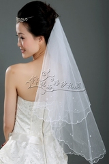 圣爱新娘婚纱礼服最新时尚1.5 珍珠头纱