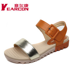 Erkang summer new genuine leather soft shoes with female cool comfortable flat casual shoes