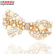 Smiling Korea jewelry Pearl Butterfly stellux first clip hairpin rhinestone clip hair ACC women