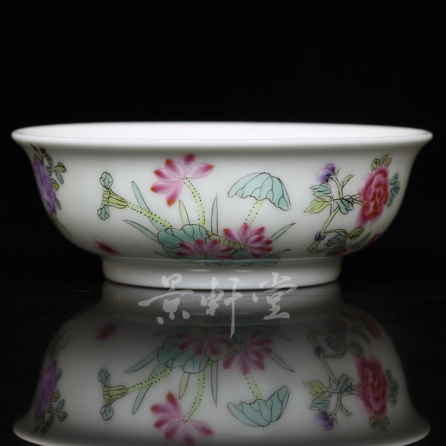 京德贵和祥茶器茶具珍藏茶杯粉彩百花花品茶杯