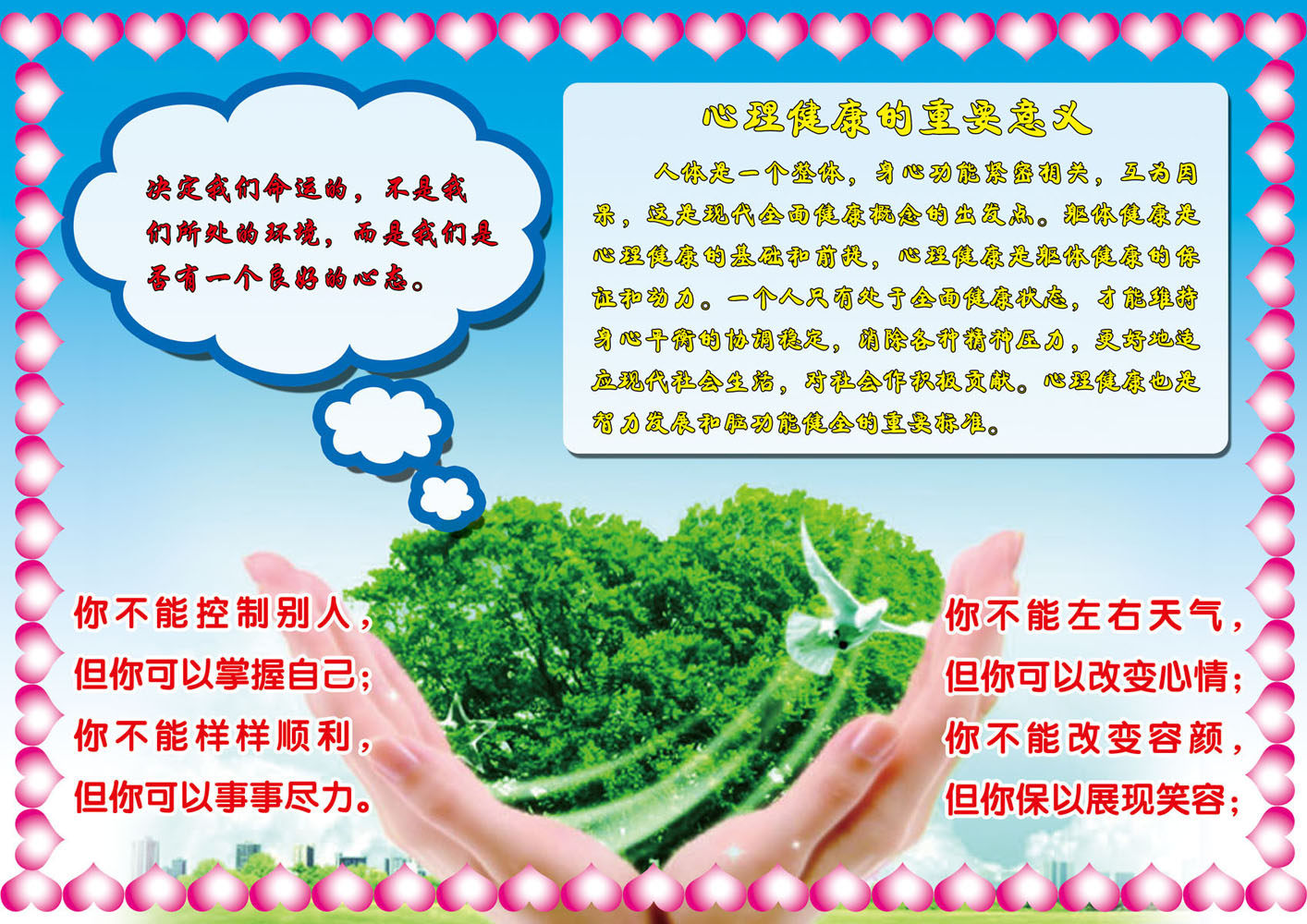 海报印制贴纸展板素材心理健康康的重要作用写真