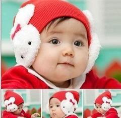 韩版婴幼儿护耳帽秋冬款婴儿帽子男女宝宝帽子加厚儿童毛线帽