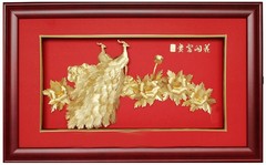 花开富贵大厅壁画横 商务礼品古典简约家居装饰画挂画工艺品中式