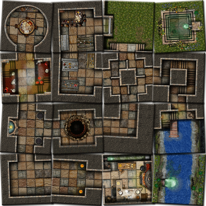 [自选板砖] dnd 龙与地下城 组合地图 支持水笔擦写 trpg跑团场景