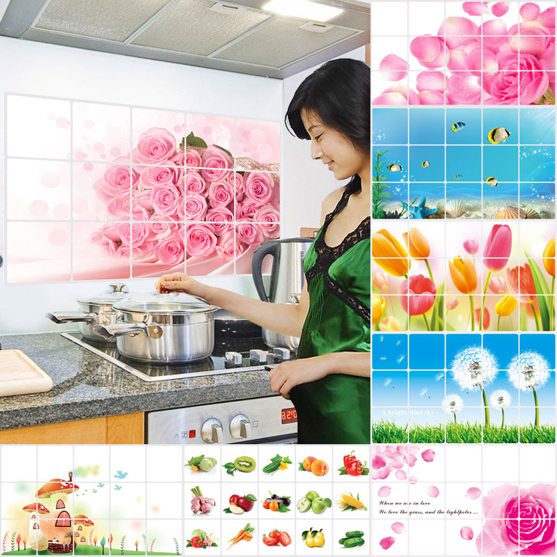 Woya the republic of korea style Kitchen decor Wall stickers cupboard Stove waterproof Grease Stickers 8in the Home accessories , Stickers , Ceramic tile/Glass Sticker category - from Buy2taobao.com to provide professional Taobao agent buy service