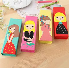 创意文具 小清新可爱梦想女孩文具盒 纸质单层铅笔盒学生用品