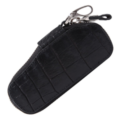 龙的传人 高档鳄鱼皮钥匙扣包 休闲时尚真皮钥匙包 黑色 LR-4001