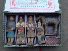 特价中国传统工艺品送老外 陶制彩色淡泥水15cm五件套 纸盒包装