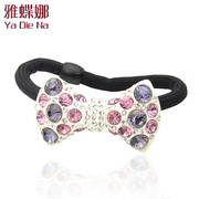 Ya na Korea rhinestone elastic hair bow-head ponytail hair rope rope G0090