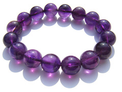 正品天然紫水晶手链　ＡＡ级乌拉圭紫水晶 深紫颜色 天然水晶手链