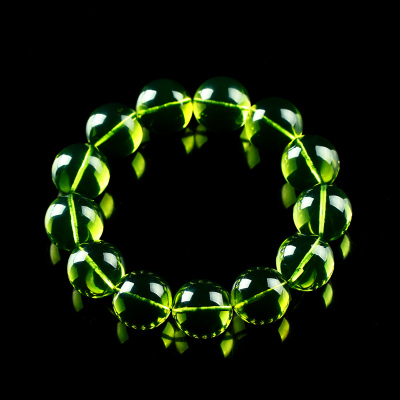 罕见顶级大颗绿珀手链手串 44.00克 霸气男款