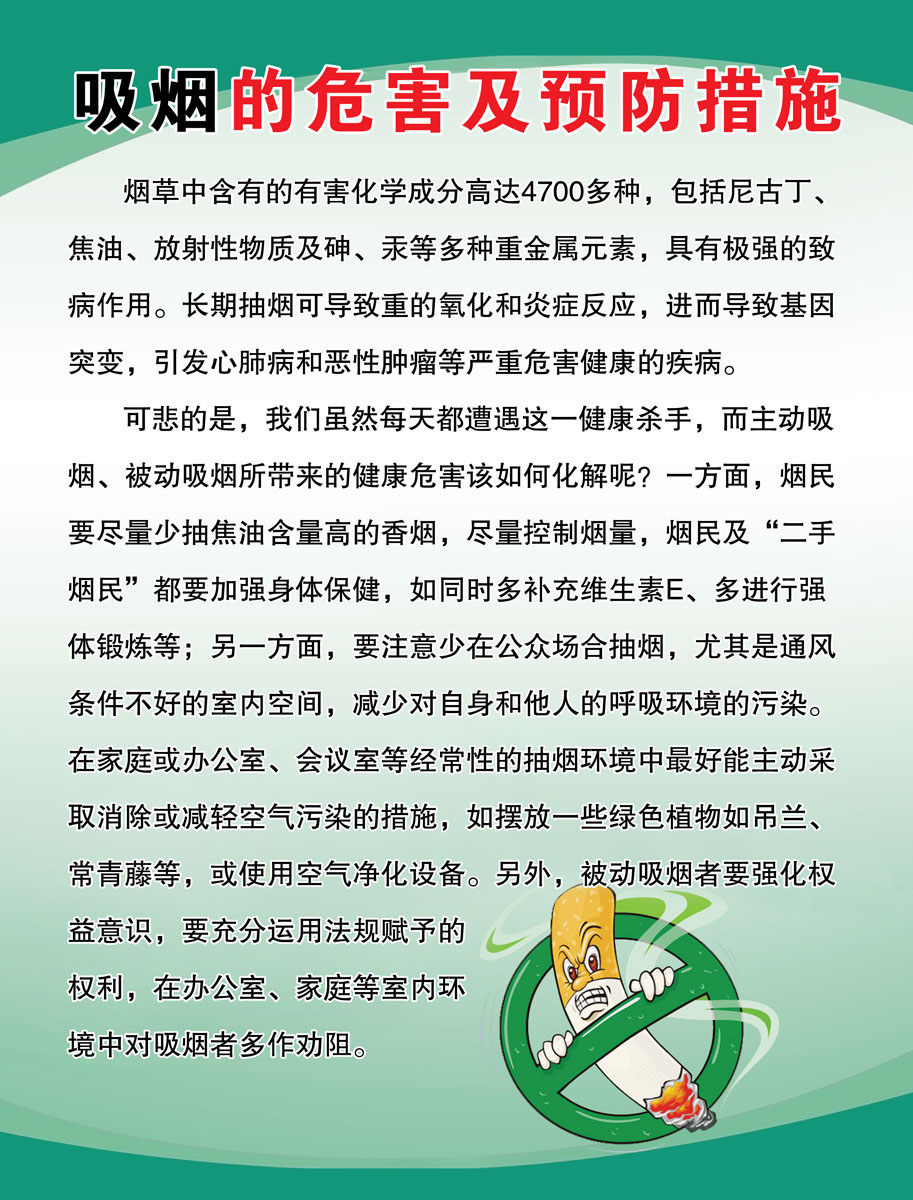 吸烟的危害文字图片