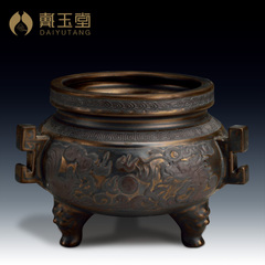 戴玉堂 陶瓷大号佛具用品薰线香炉创意香道古铜釉/仿古香炉D83-61