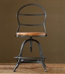 美式乡村 复古仿锈做旧 工业仿古铁艺吧台桌椅 升降吧椅 旋转吧椅