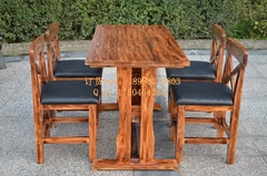 新款超值促销厂家直销现货实木酒吧桌椅套件碳化防腐复古凳